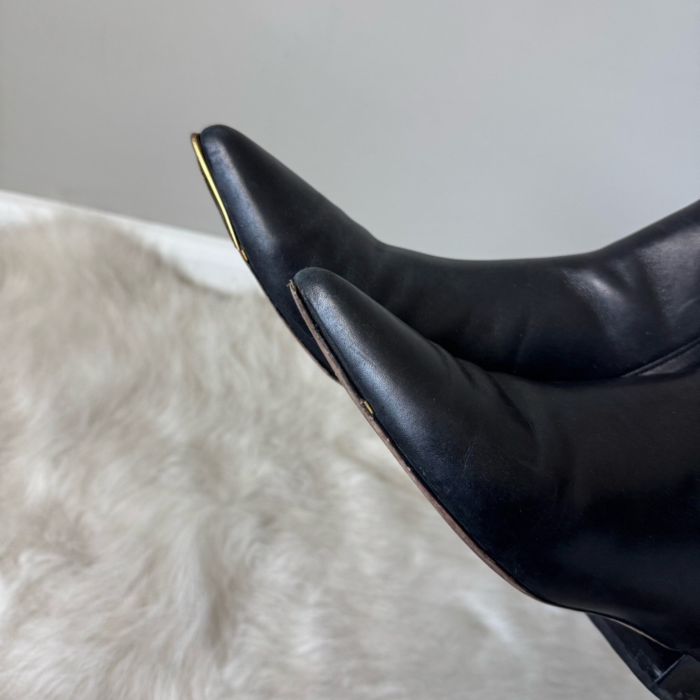 Tory Burch Leather Pointed Toe Lila Ankle Boots - Picture 8 of 11